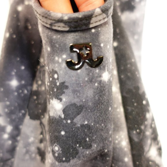 Vintage Swimsuit Women XS One Piece Black Floral Cut Out Galaxy Keyhole Unpadded - Picture 8 of 8